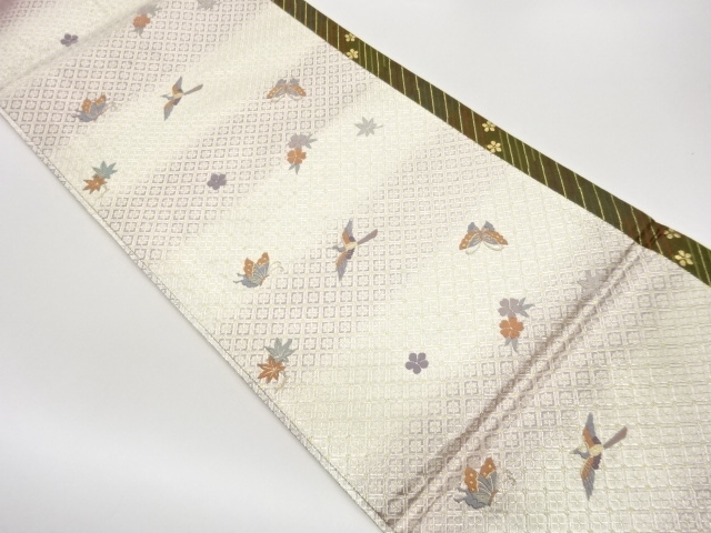 JAPANESE FUKURO OBI / WOVEN MAPLE LEAVES